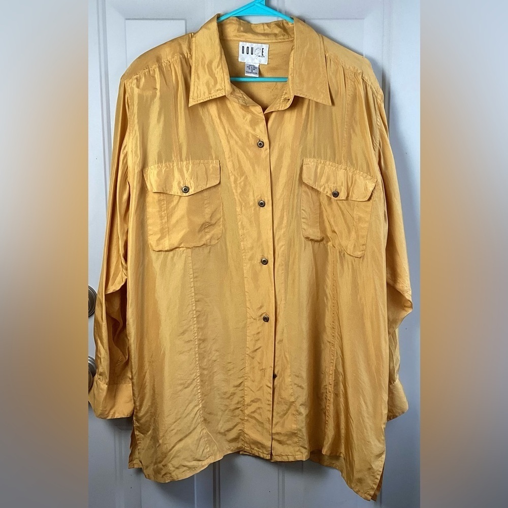 Rouge Helium Womens 100% Silk Shirt Blouse Top Womens 16 Classic Business Career